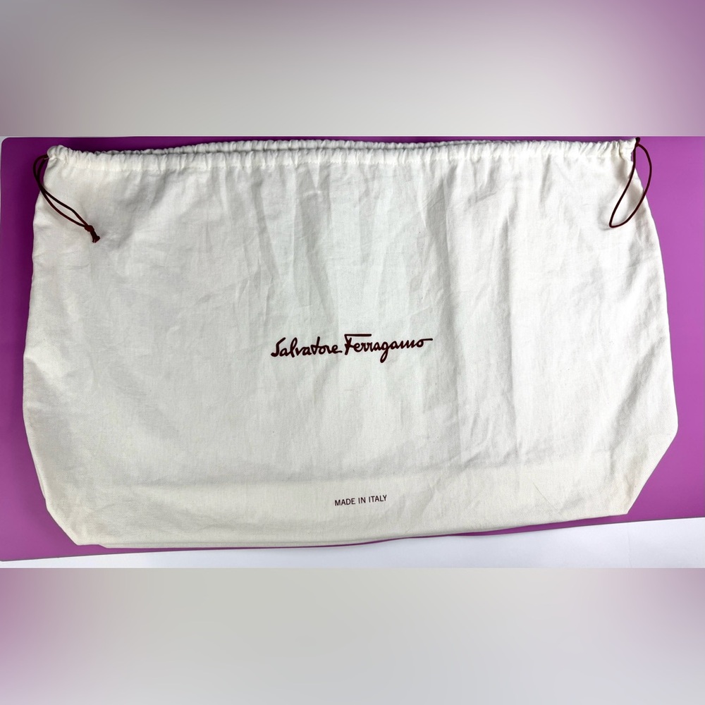 Salvatore Ferrigno Dustbag Large Size 30.5 X 18” X 6” Burgundy Print On Linen